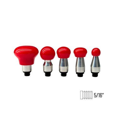 Set of steel tips with polyurethane mallet