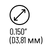 Diameter 0.150&Prime; (D3,8 мм)