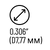 Diameter 0.306&Prime; (D7,8 мм)